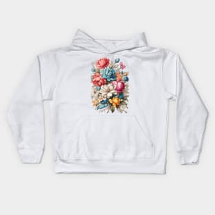 Watercolor Flower painting. Kids Hoodie